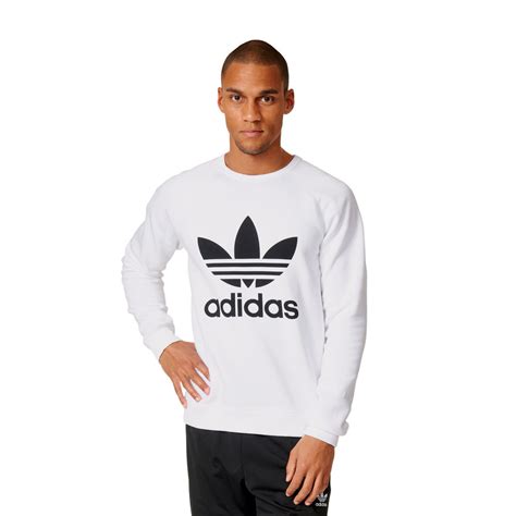 adidas trefoil sweatshirt herren weiß|adidas original crewneck sweatshirt.